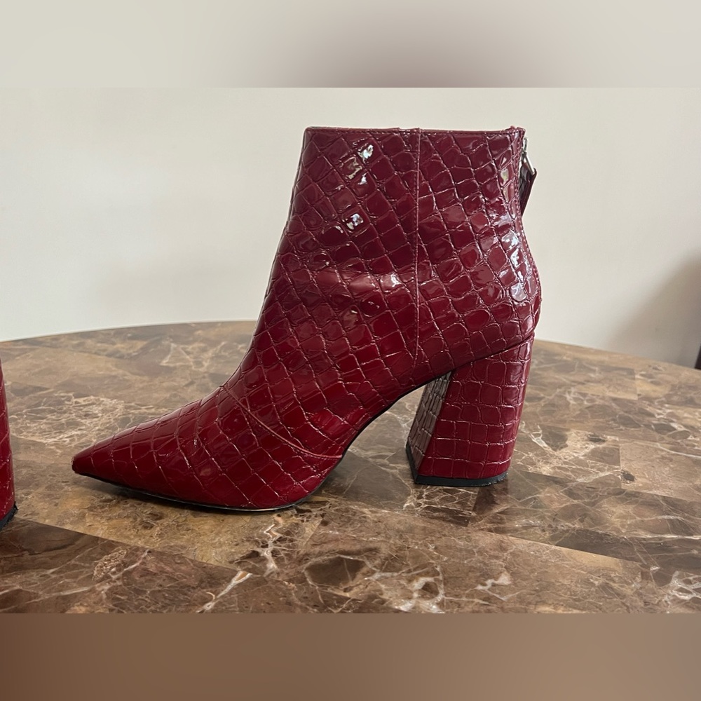 Topshop Red Croc Houston Booties - Picture 9 of 16